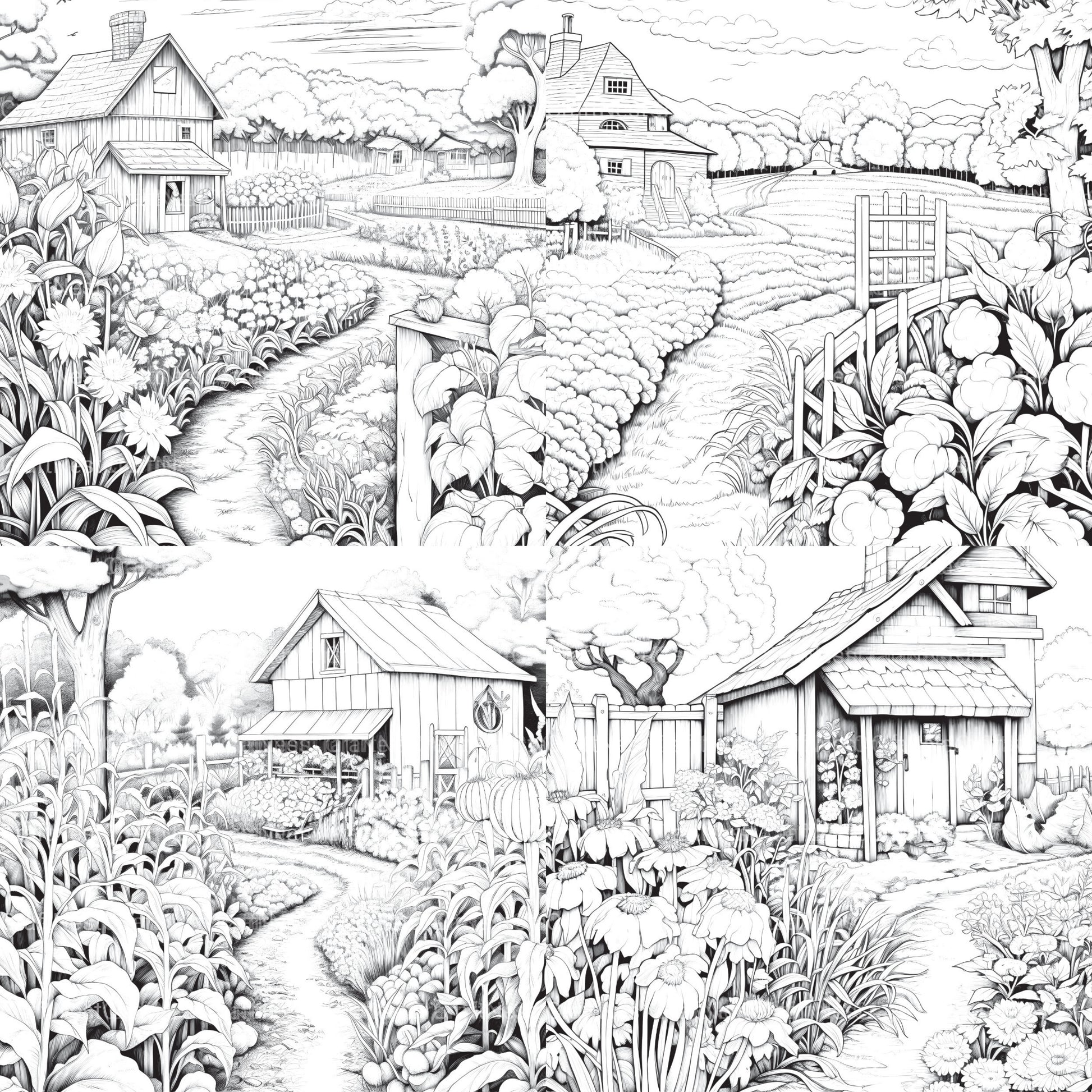 Farmers Garden Coloring Book 2 - CraftNest - Digital Crafting and Art