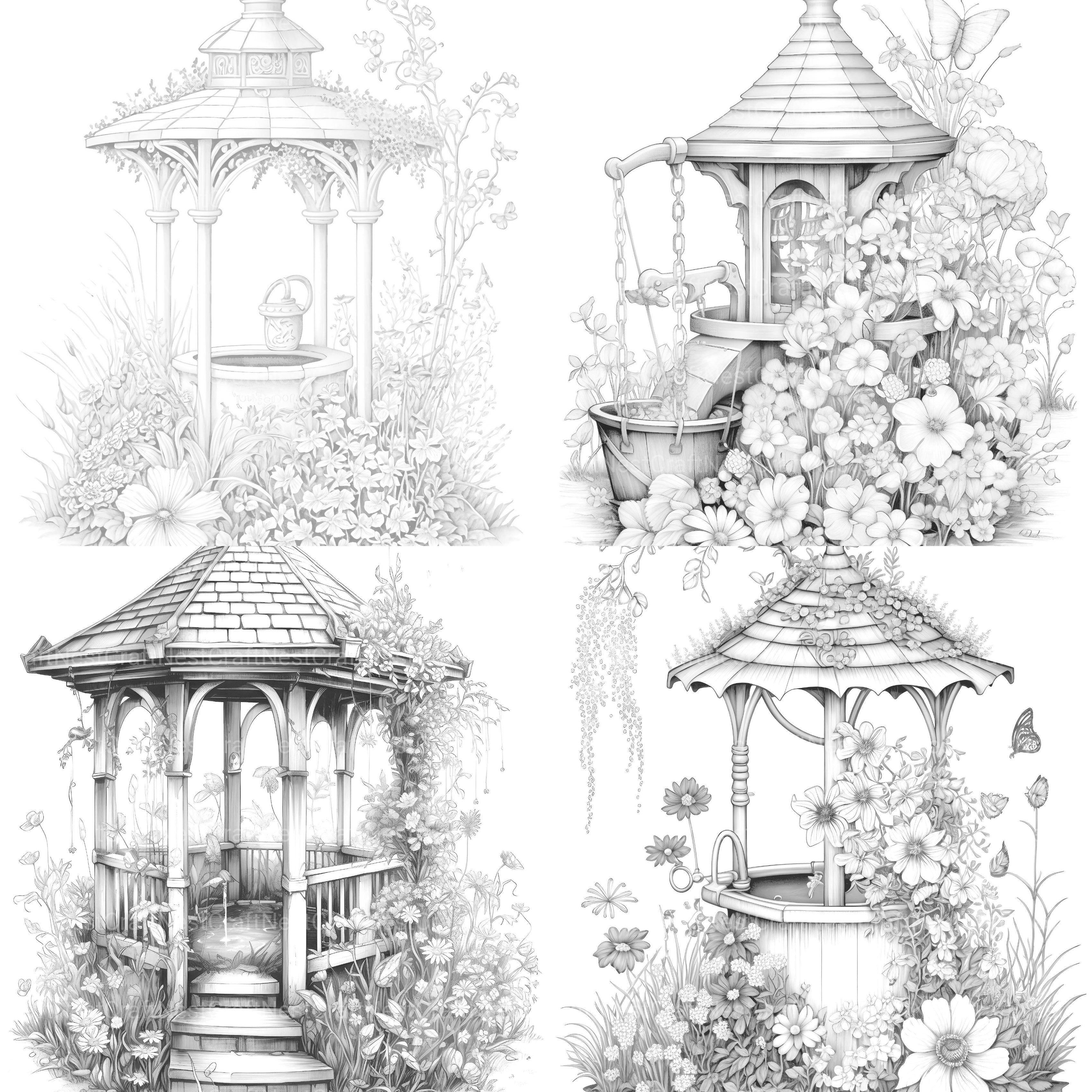 Wishing Well Coloring Book - CraftNest - Digital Crafting and Art