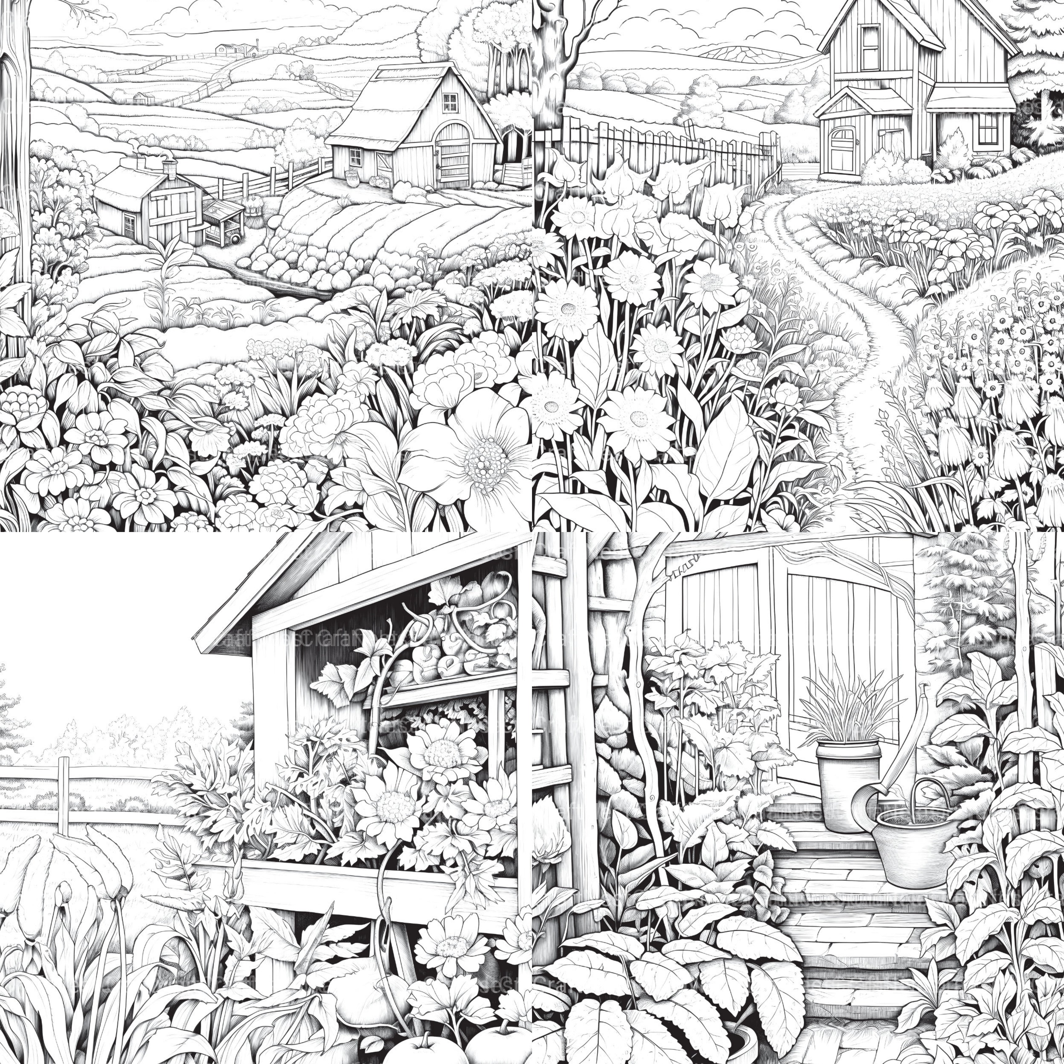 Farmers Garden Coloring Book 2 - CraftNest - Digital Crafting and Art