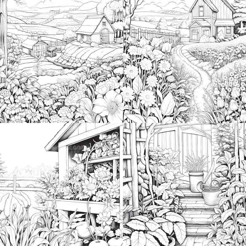 Farmers Garden Coloring Book 2 - CraftNest - Digital Crafting and Art
