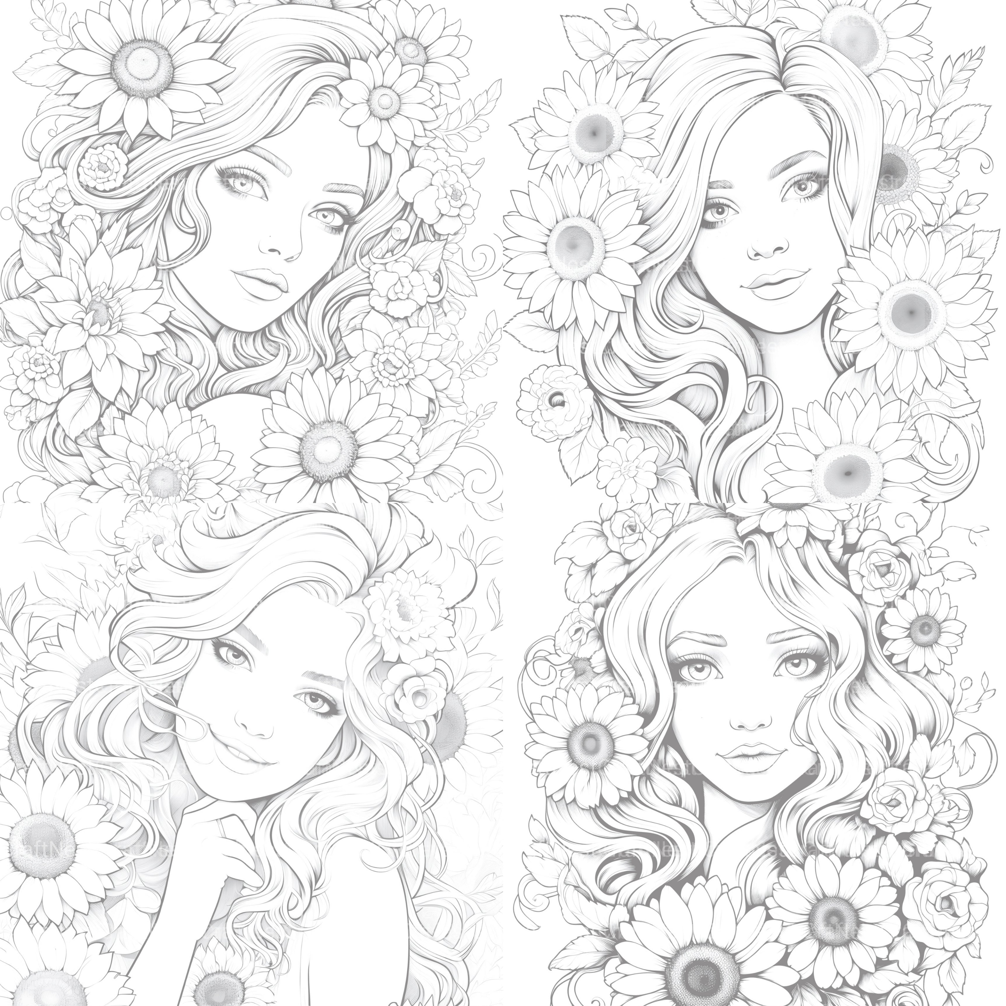 Venetian Carnival Woman Coloring Book - CraftNest - Digital Crafting and Art