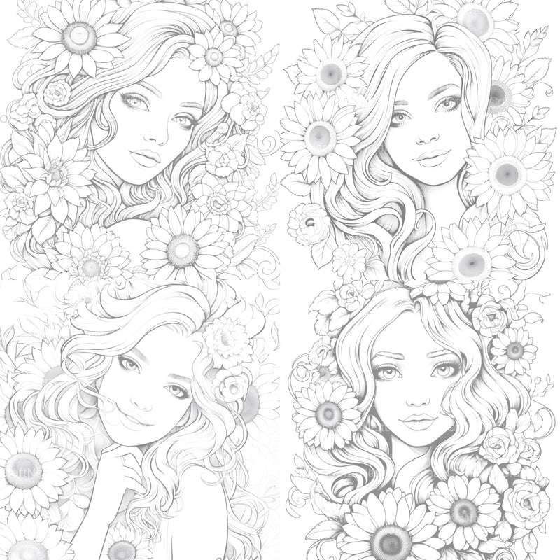 Venetian Carnival Woman Coloring Book - CraftNest - Digital Crafting and Art