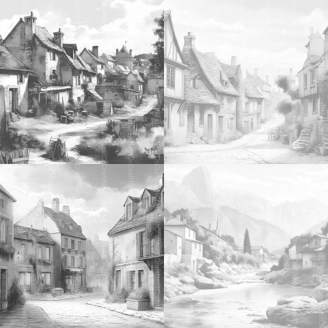 French Village Coloring Book - CraftNest - Digital Crafting and Art