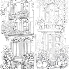 Mediterranean Windows Coloring Book - CraftNest - Digital Crafting and Art