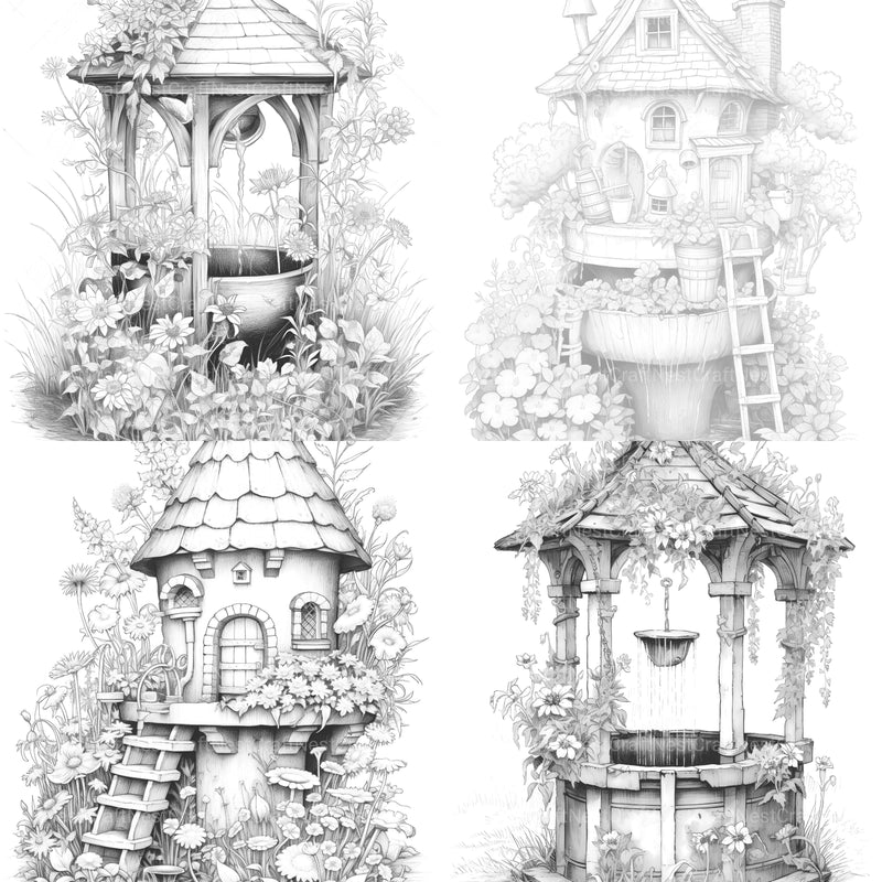 Wishing Well Coloring Book - CraftNest - Digital Crafting and Art