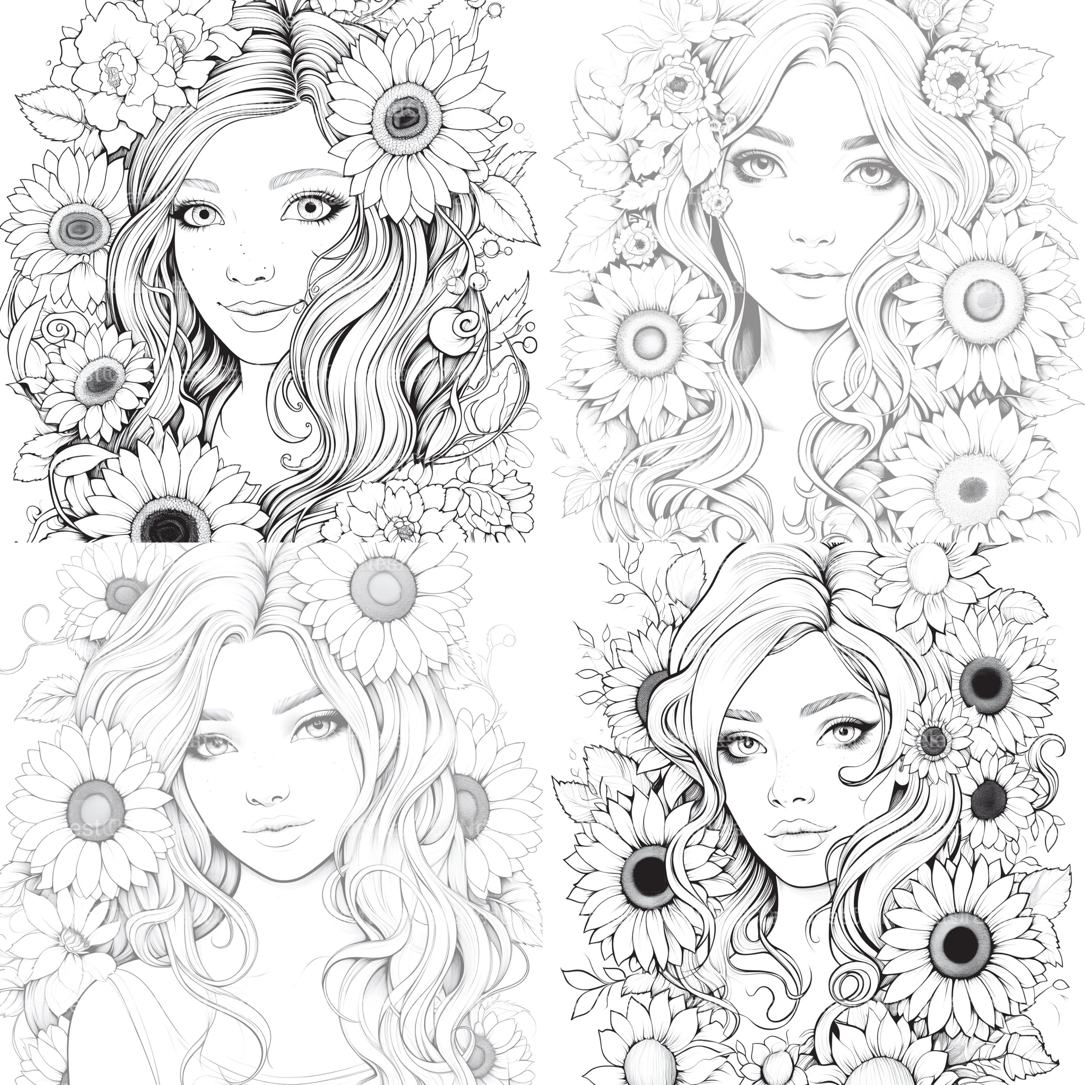 Venetian Carnival Woman Coloring Book - CraftNest - Digital Crafting and Art