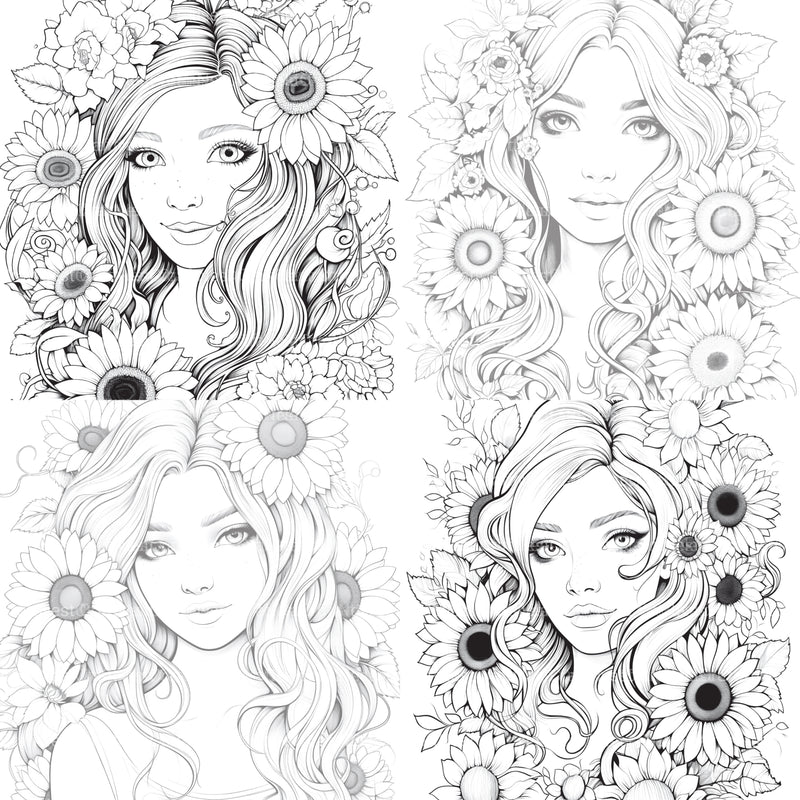 Venetian Carnival Woman Coloring Book - CraftNest - Digital Crafting and Art
