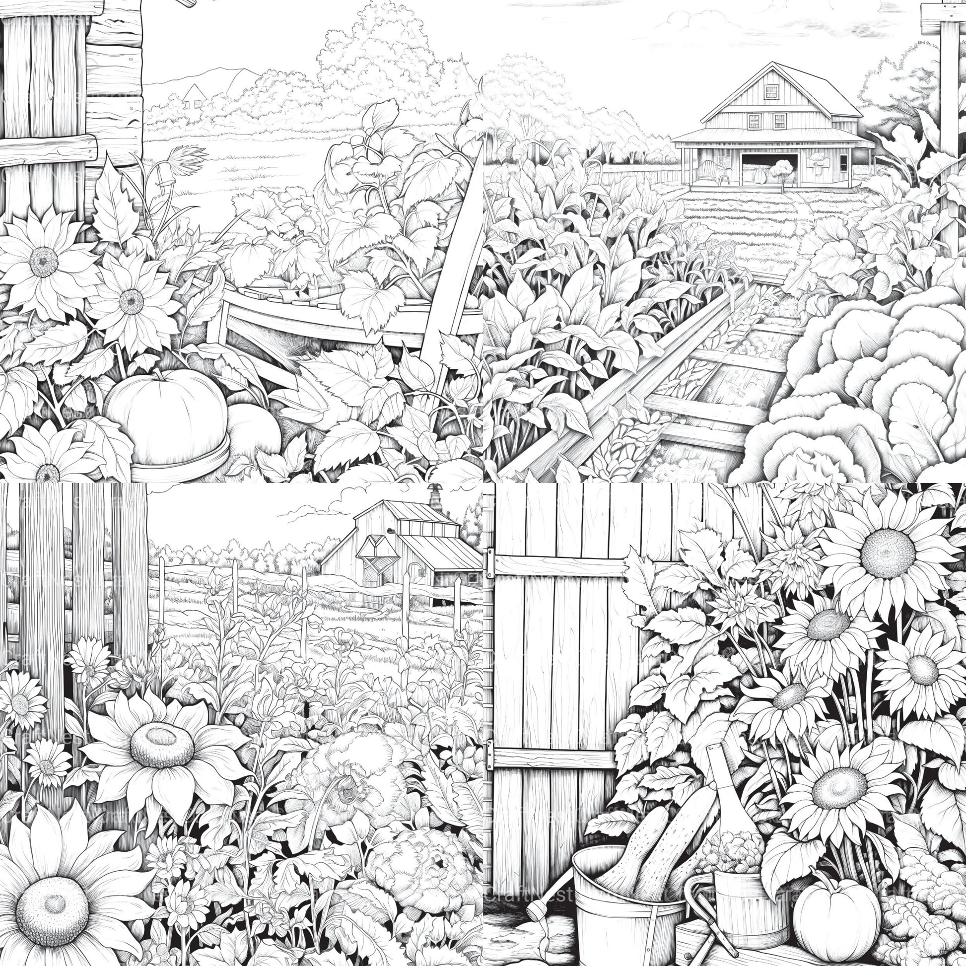 Farmers Garden Coloring Book 2 - CraftNest - Digital Crafting and Art