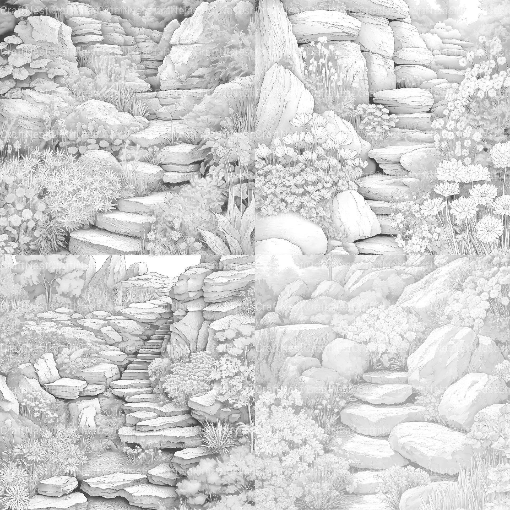 Rock Garden Coloring Book - CraftNest - Digital Crafting and Art