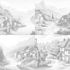 French Village Coloring Book - CraftNest - Digital Crafting and Art