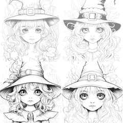 Cute Witch Coloring Book - CraftNest - Digital Crafting and Art