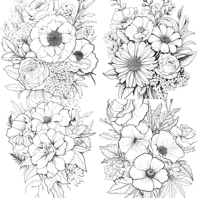 Flower Coloring Book 2 - CraftNest - Digital Crafting and Art