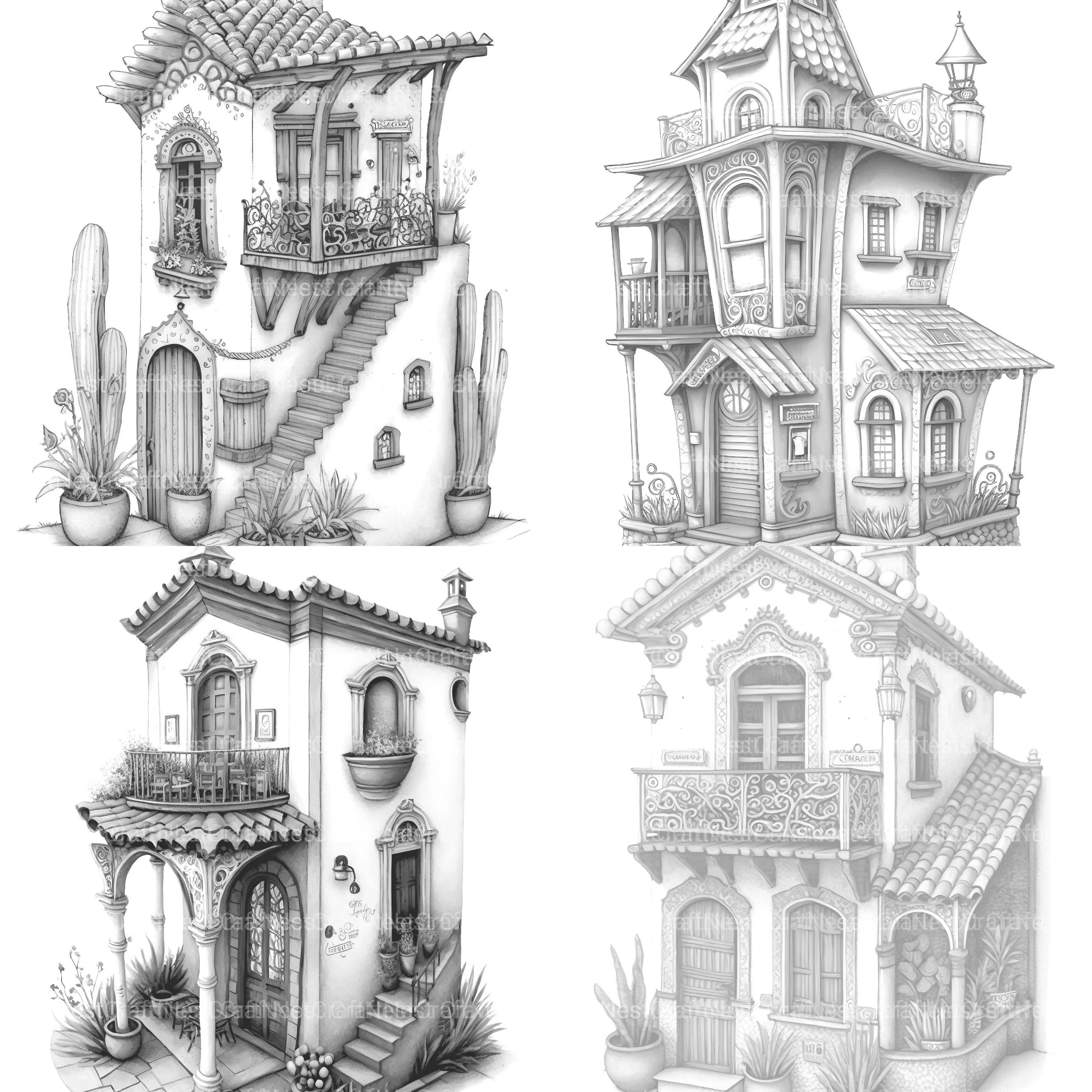 Mexican Tiny House Coloring Book - CraftNest - Digital Crafting and Art