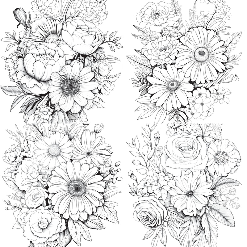 Flower Coloring Book 2 - CraftNest - Digital Crafting and Art
