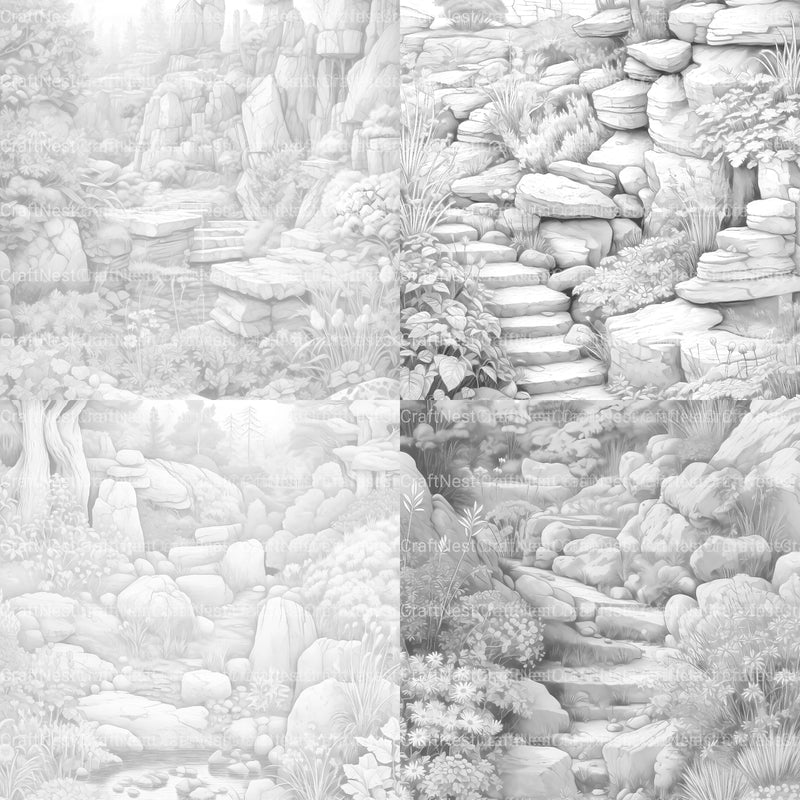 Rock Garden Coloring Book - CraftNest - Digital Crafting and Art