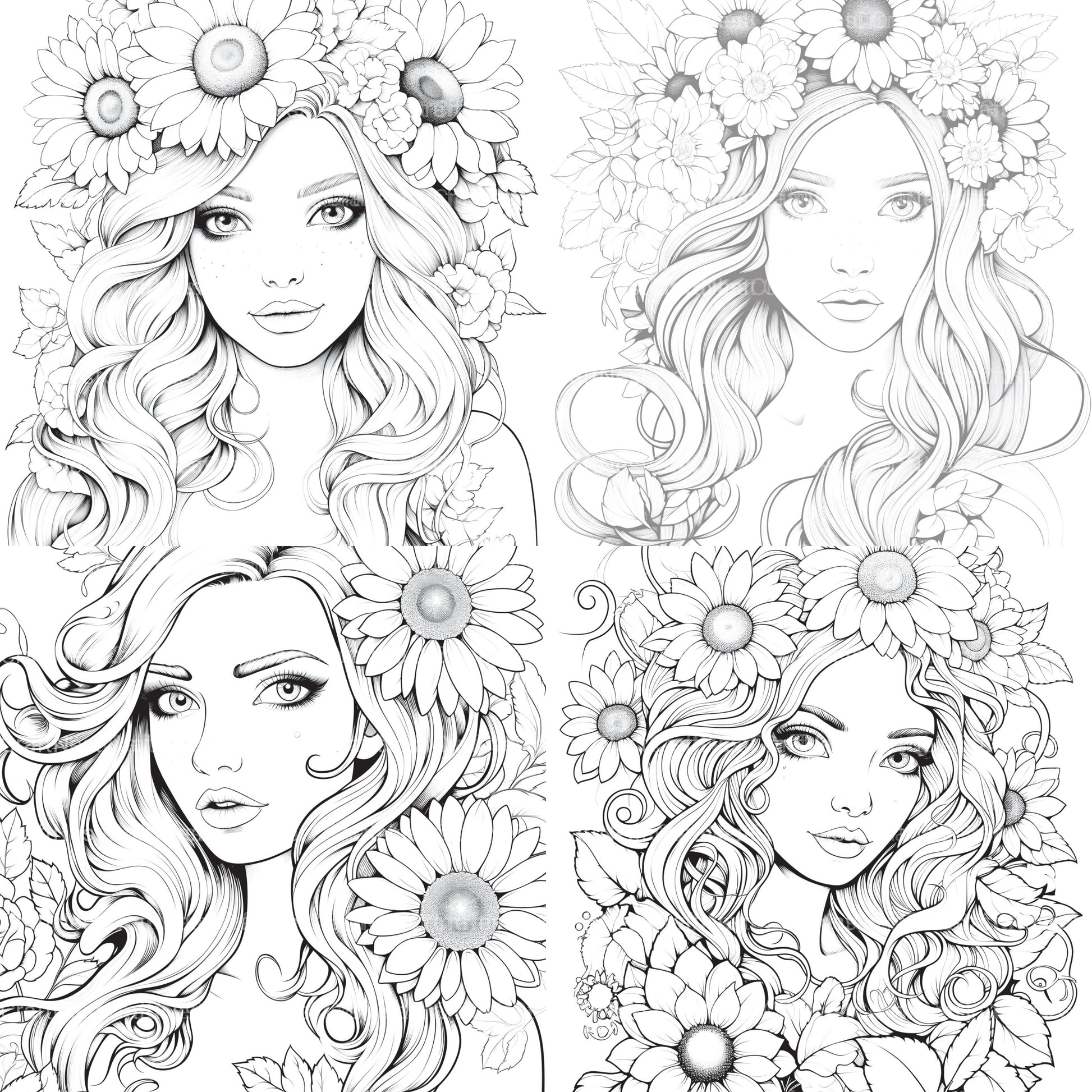 Venetian Carnival Woman Coloring Book - CraftNest - Digital Crafting and Art