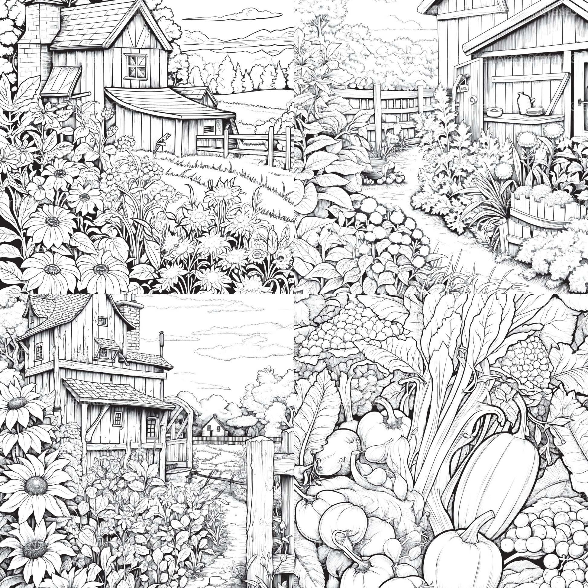 Farmers Garden Coloring Book 2 - CraftNest - Digital Crafting and Art