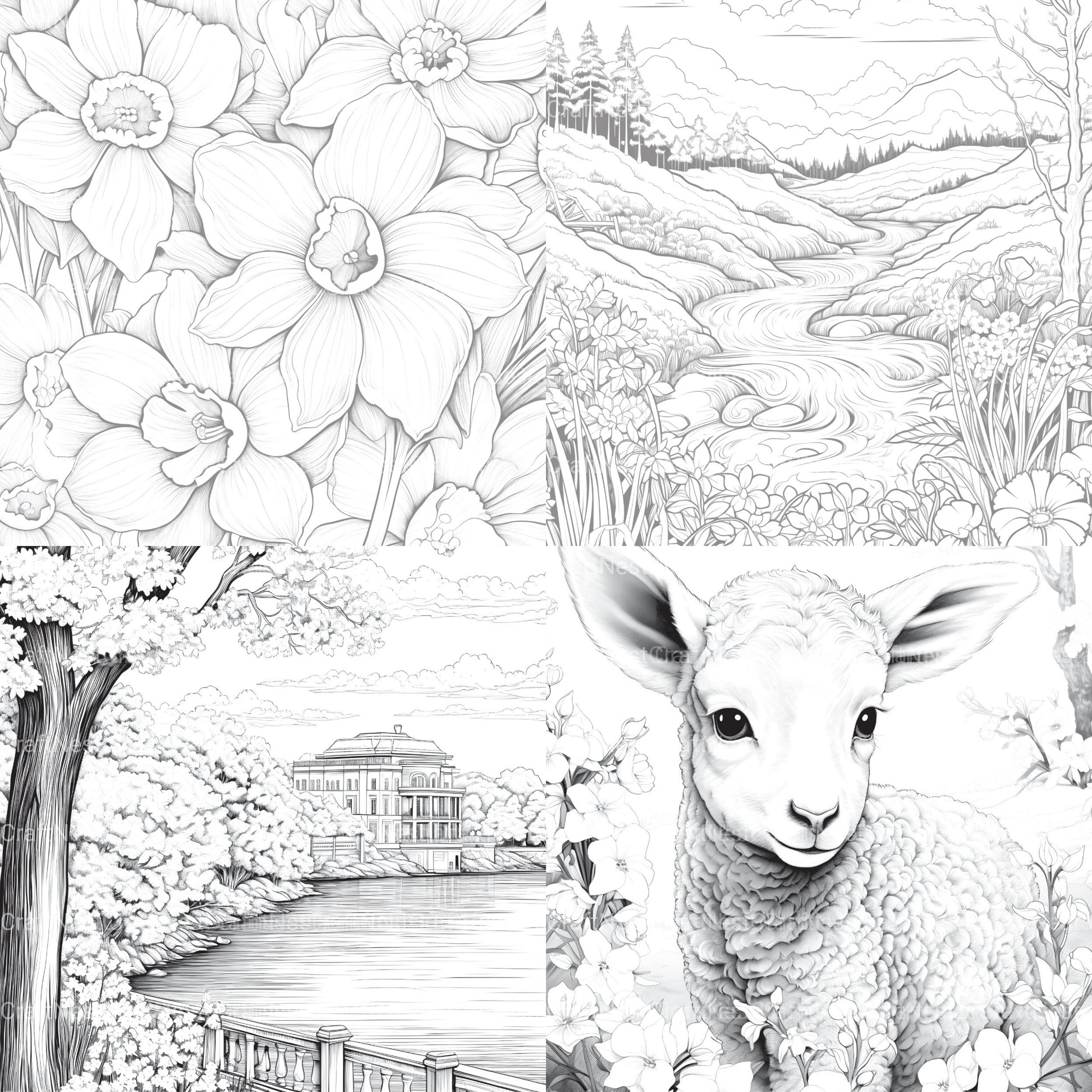 Springtime Garden Coloring Book - CraftNest - Digital Crafting and Art