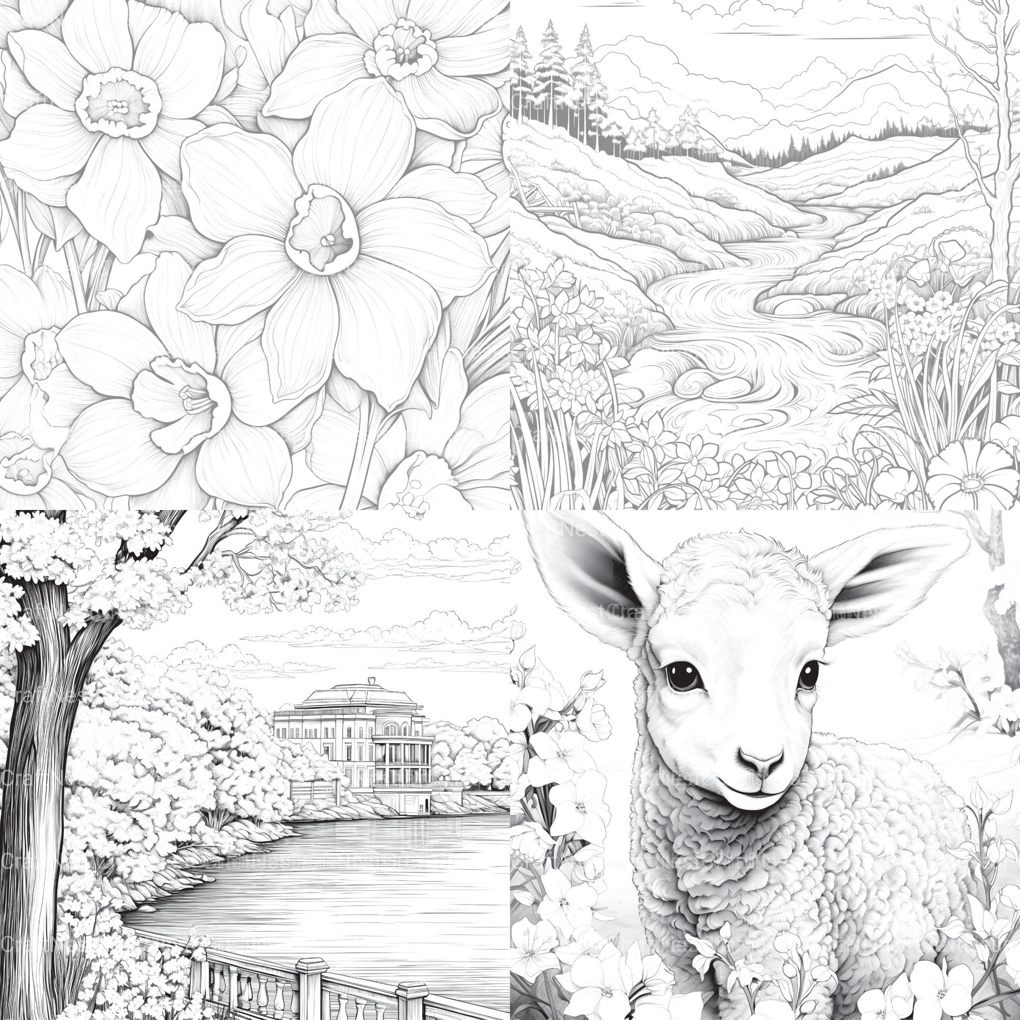 Springtime Garden Coloring Book - CraftNest - Digital Crafting and Art