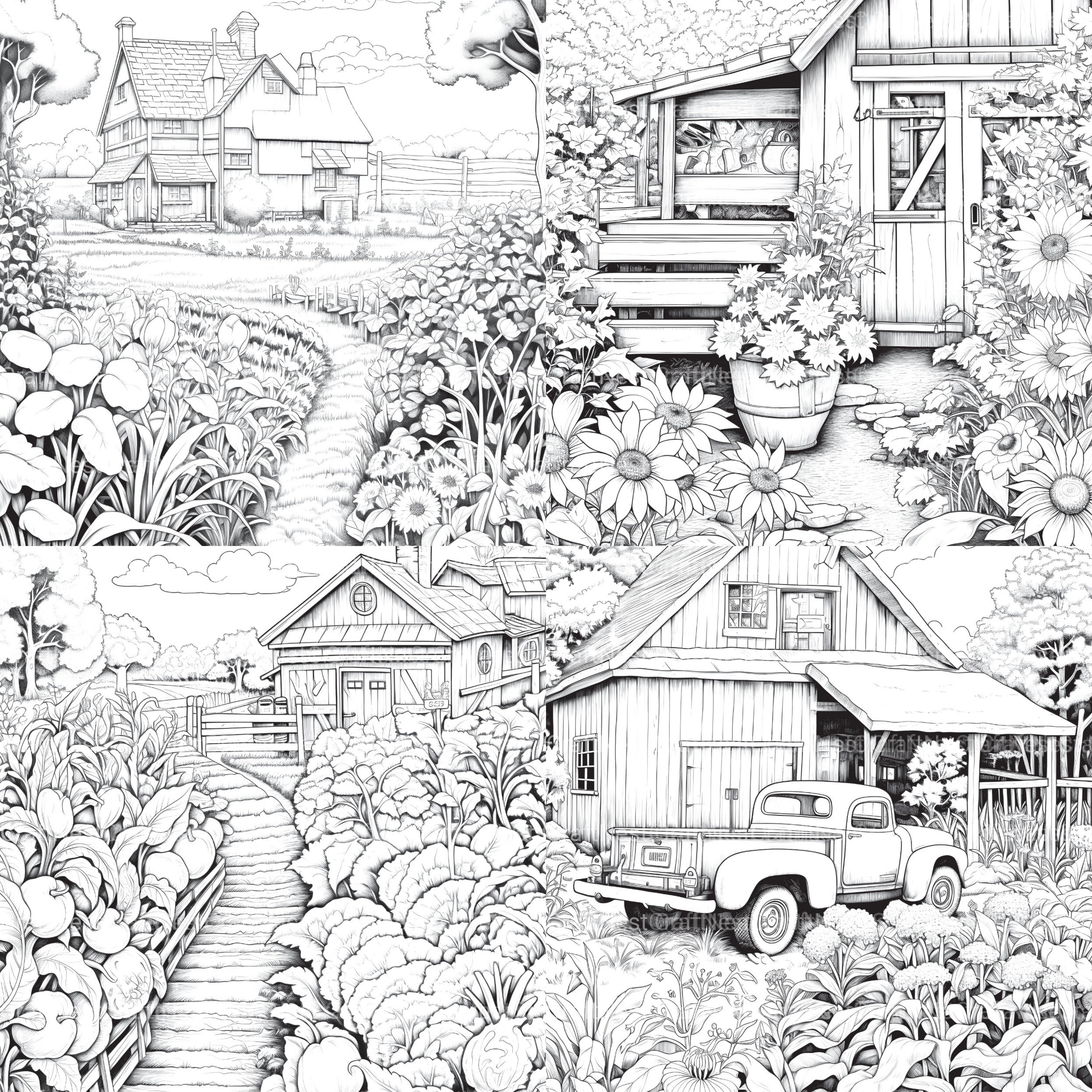 Farmers Garden Coloring Book 2 - CraftNest - Digital Crafting and Art