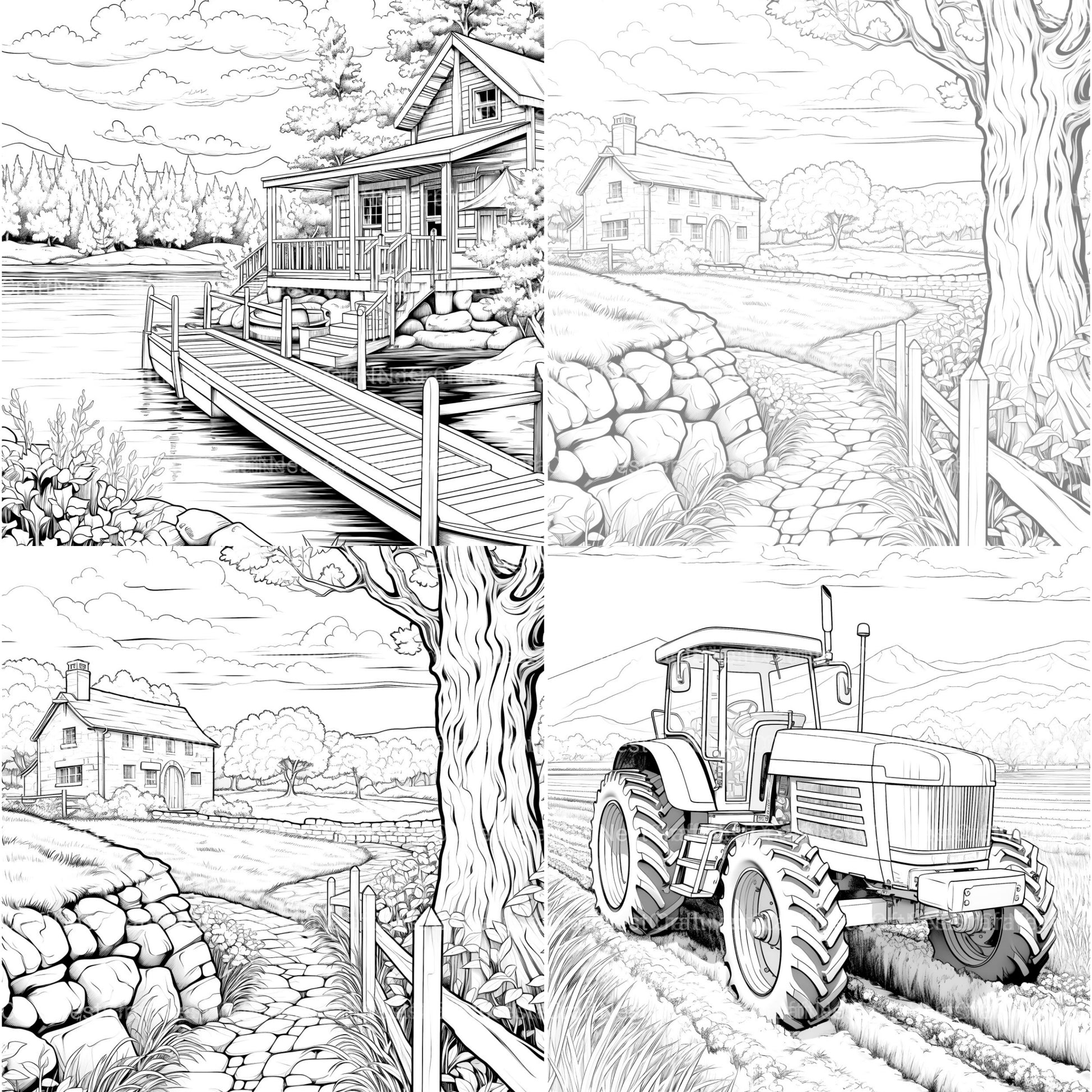 Country Life Coloring Book - CraftNest - Digital Crafting and Art