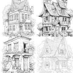 Mixed Tiny House Coloring Book - CraftNest - Digital Crafting and Art