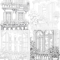 Mediterranean Windows Coloring Book - CraftNest - Digital Crafting and Art