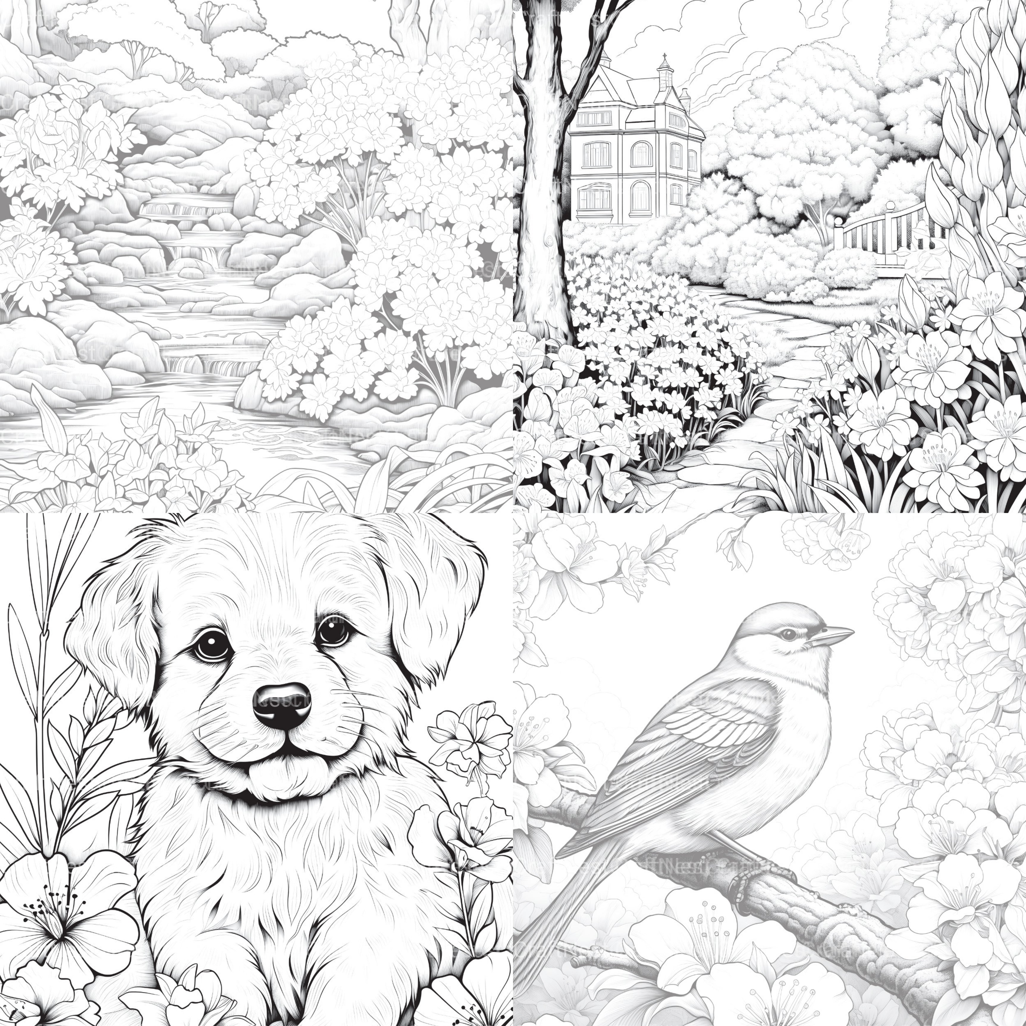 Springtime Garden Coloring Book - CraftNest - Digital Crafting and Art