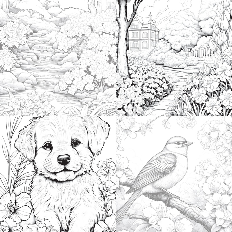 Springtime Garden Coloring Book - CraftNest - Digital Crafting and Art
