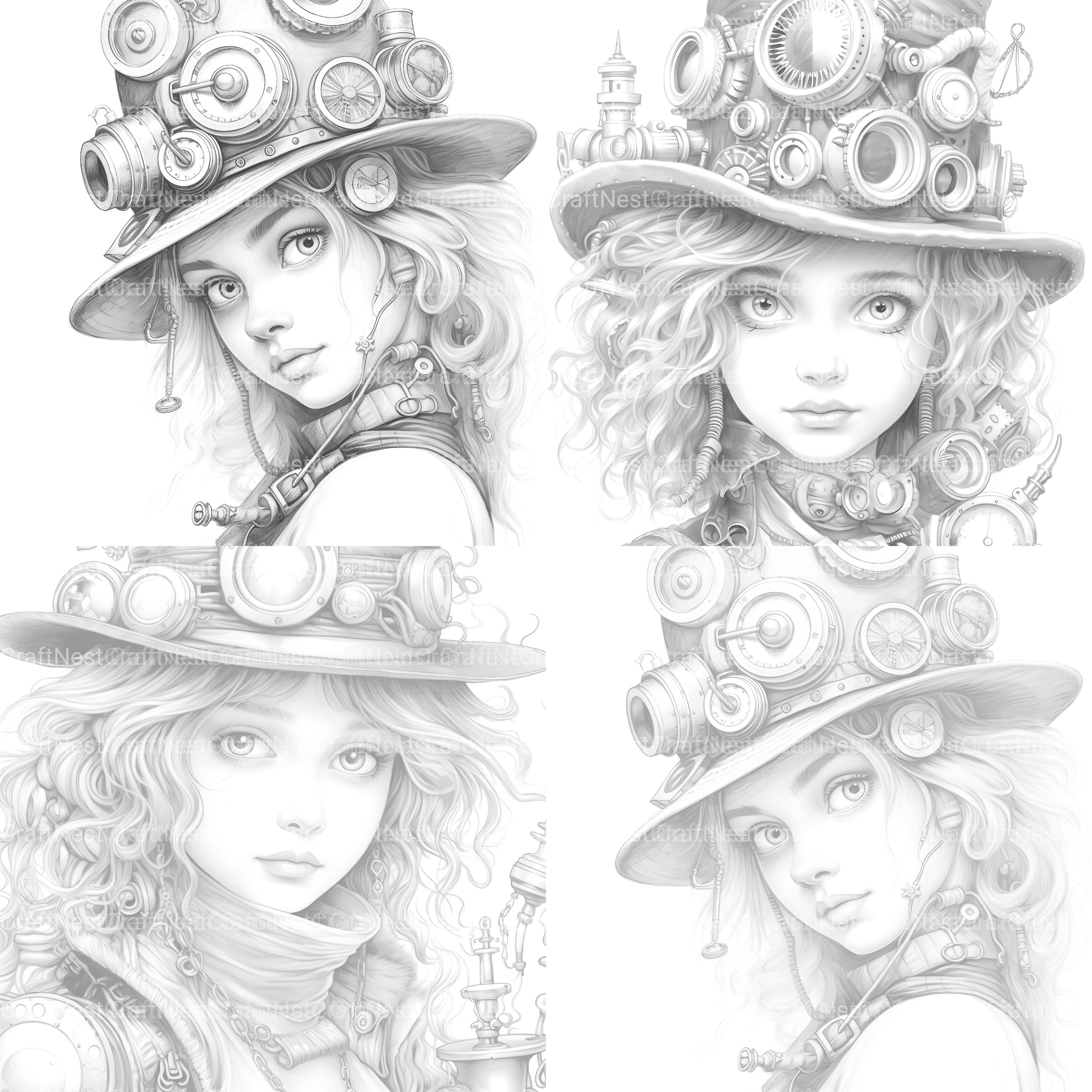 Victorian Girl Coloring Book - CraftNest - Digital Crafting and Art