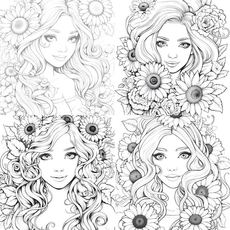 Venetian Carnival Woman Coloring Book - CraftNest - Digital Crafting and Art