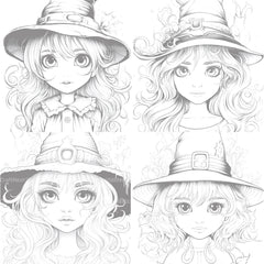Cute Witch Coloring Book - CraftNest - Digital Crafting and Art