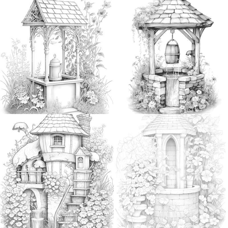 Wishing Well Coloring Book - CraftNest - Digital Crafting and Art