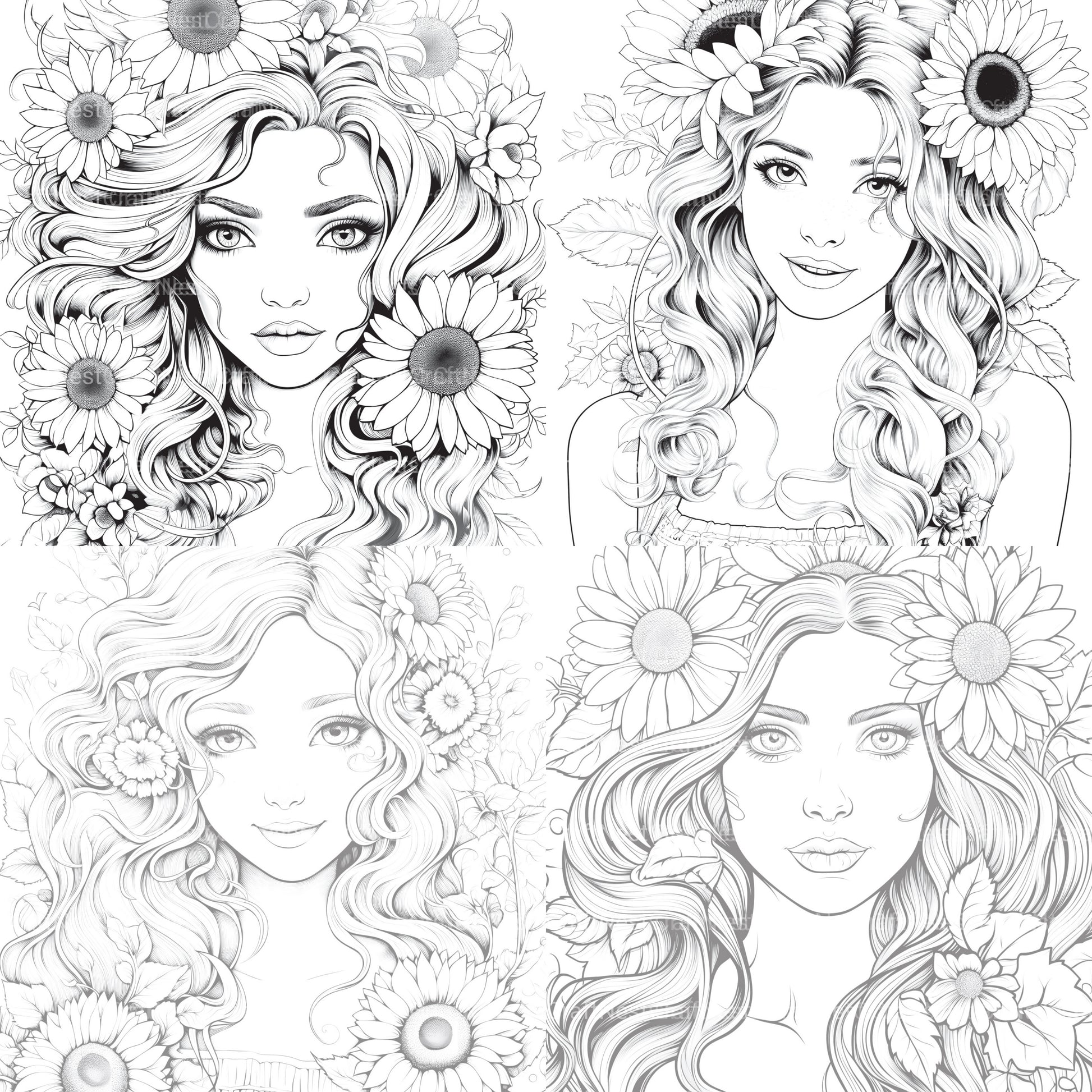 Venetian Carnival Woman Coloring Book - CraftNest - Digital Crafting and Art