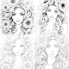 Venetian Carnival Woman Coloring Book - CraftNest - Digital Crafting and Art