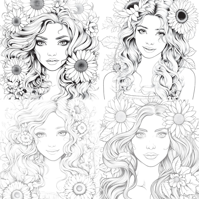 Venetian Carnival Woman Coloring Book - CraftNest - Digital Crafting and Art