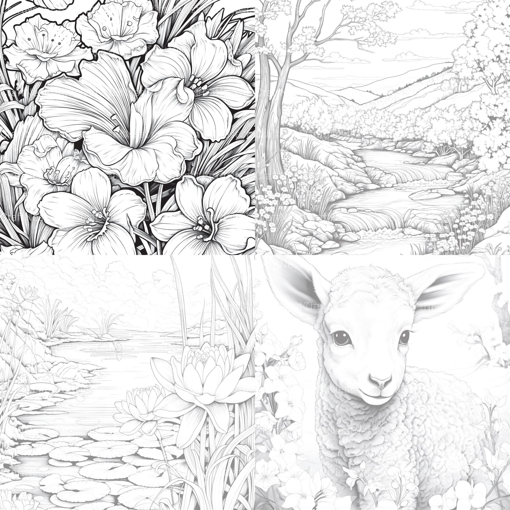 Springtime Garden Coloring Book - CraftNest - Digital Crafting and Art