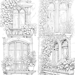 Mediterranean Windows Coloring Book - CraftNest - Digital Crafting and Art