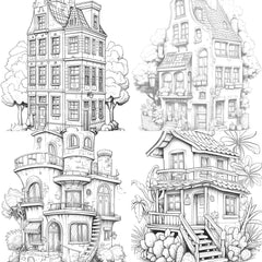 Mixed Tiny House Coloring Book - CraftNest - Digital Crafting and Art