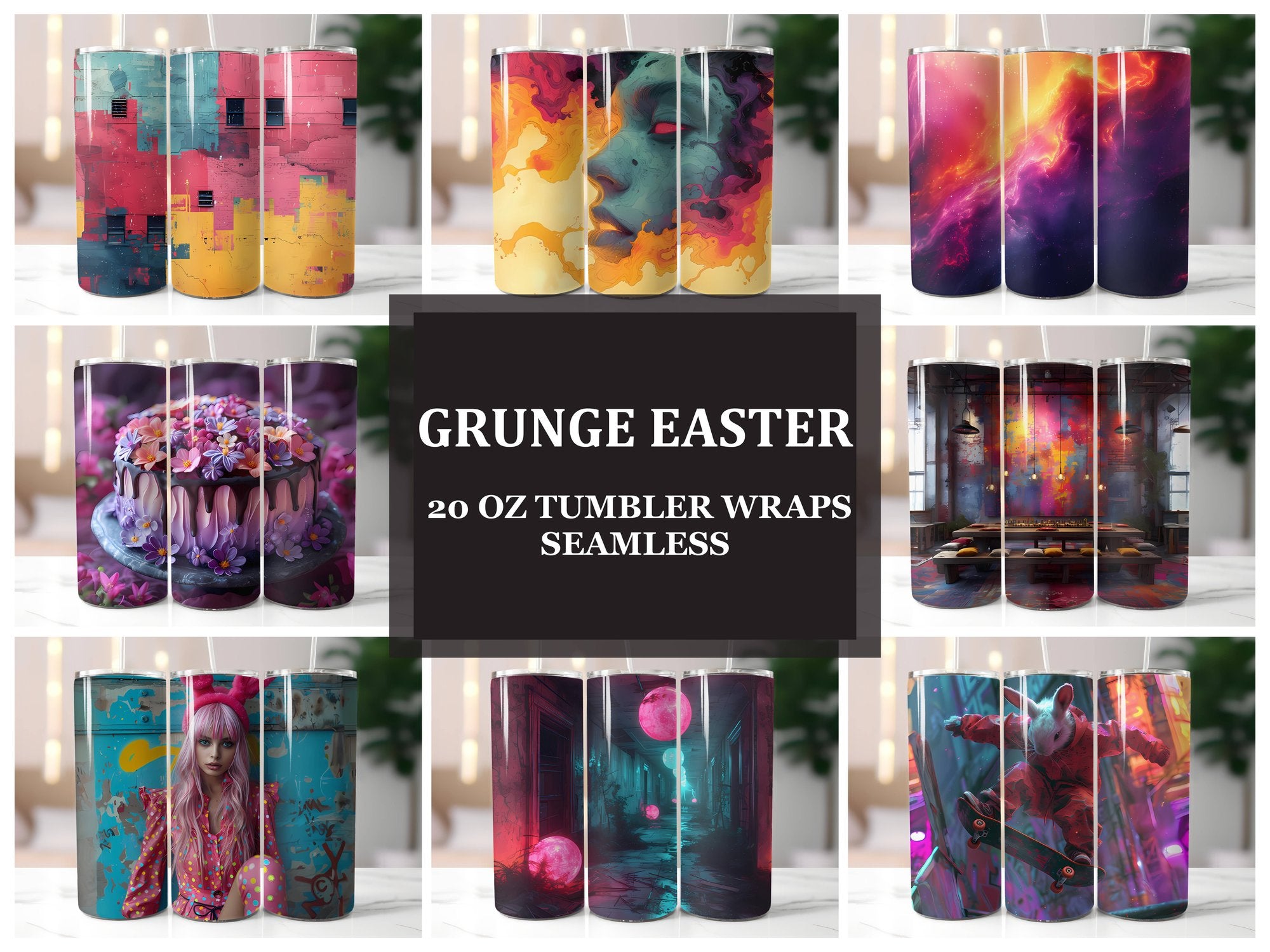 Grunge Easter 4 Tumbler Wrap - CraftNest
