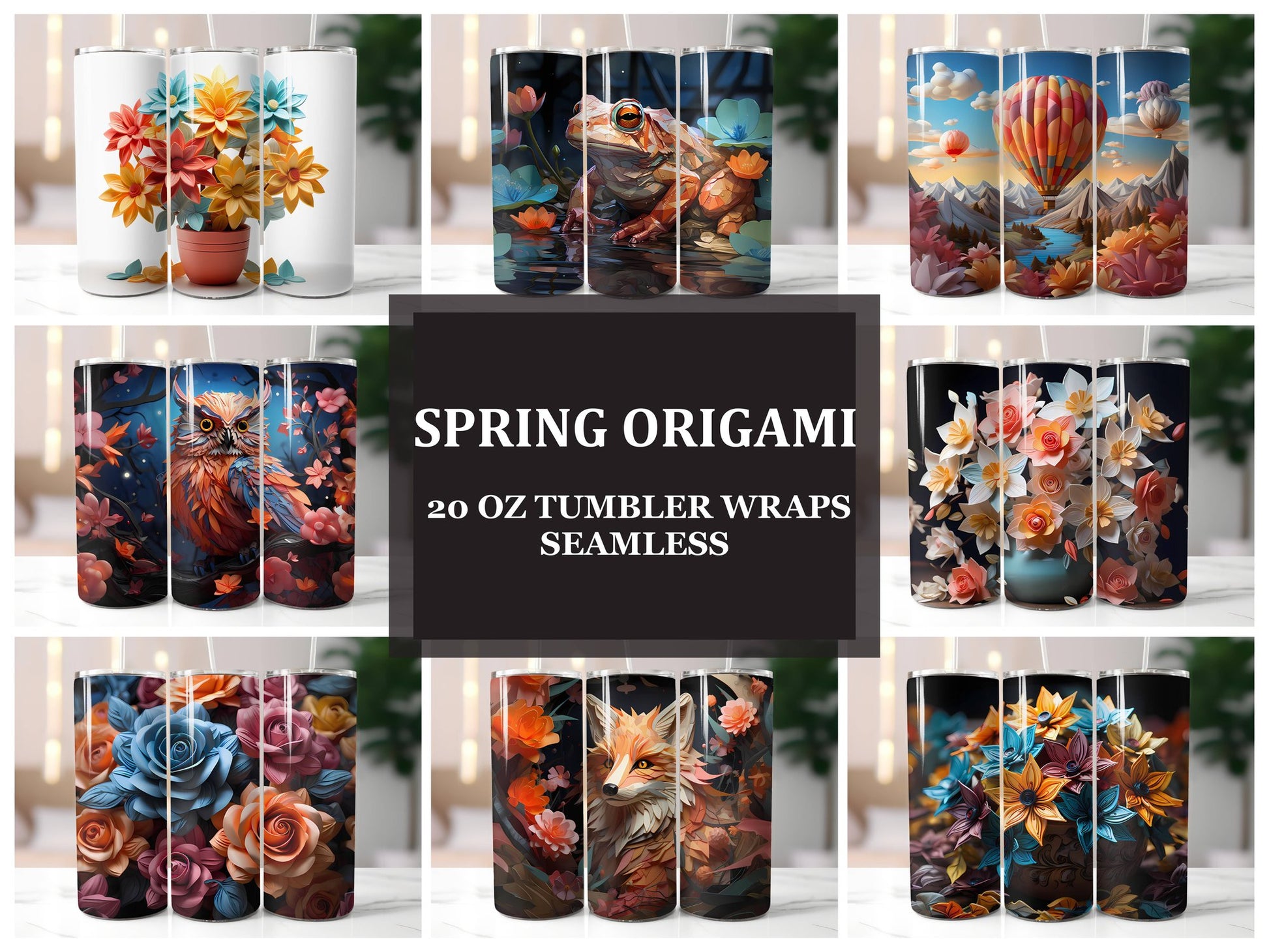 Spring Origami 2 Tumbler Wrap - CraftNest