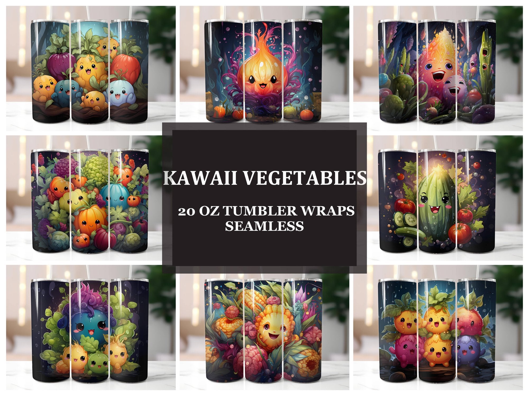Kawaii Vegetables 2 Tumbler Wrap - CraftNest