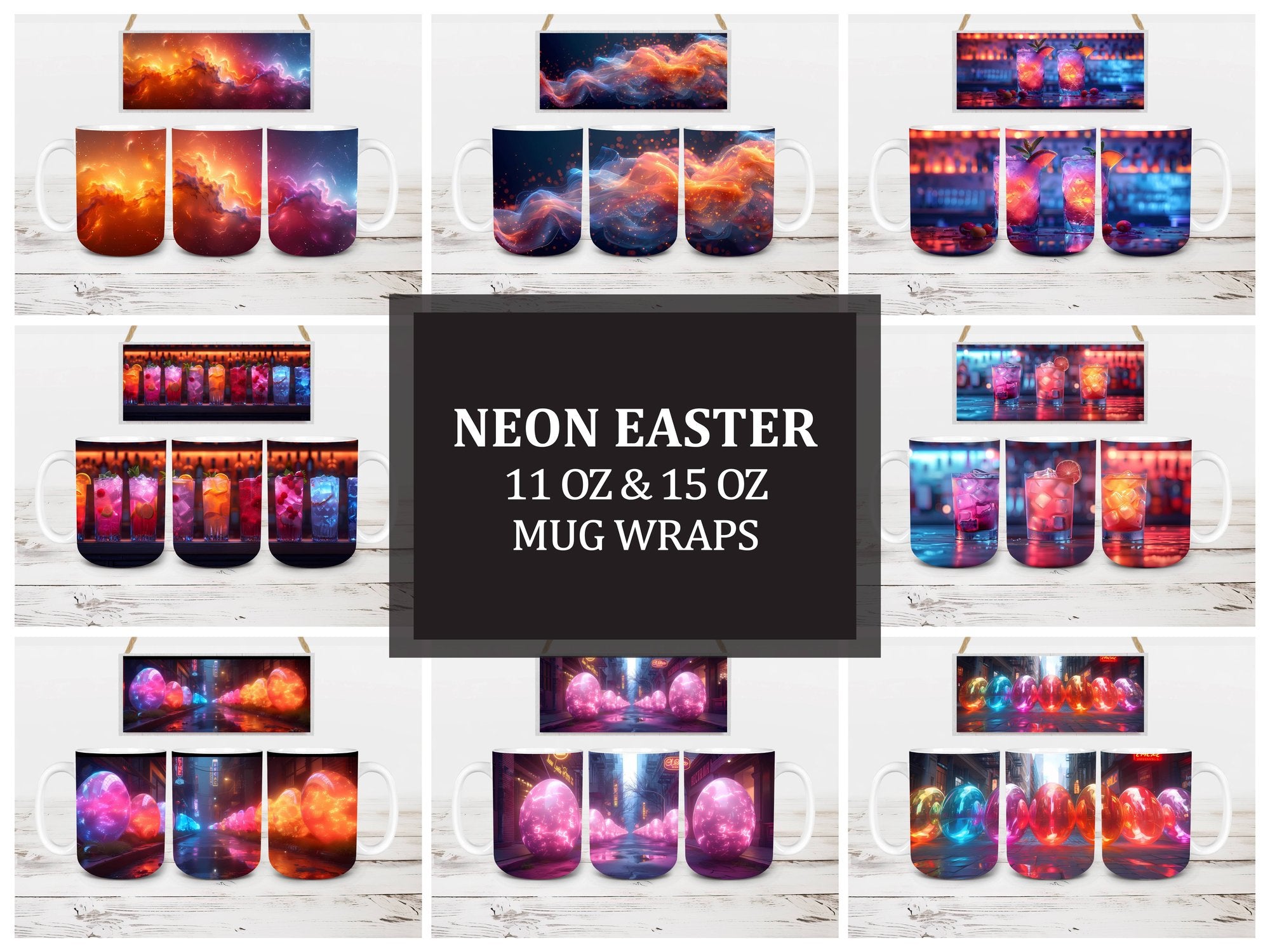 Neon Easter 4 Mug Wrap - CraftNest