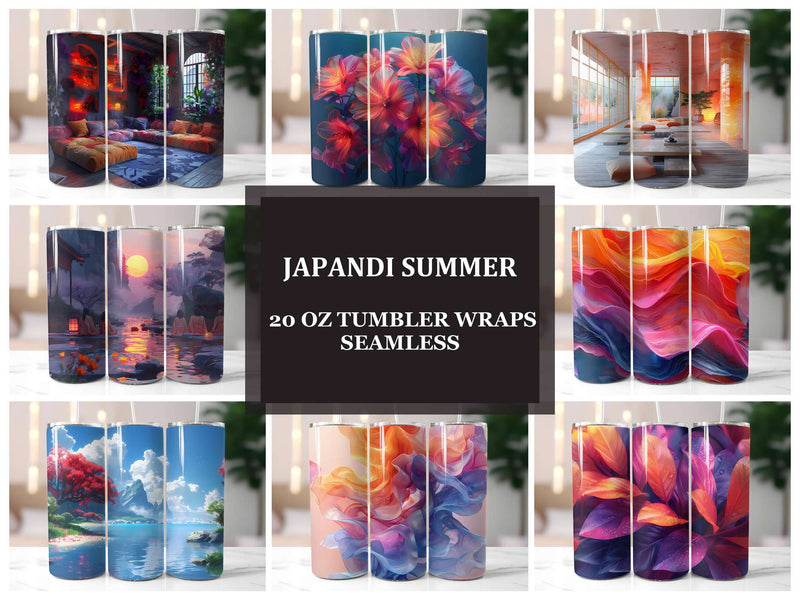 Japandi Summer 3 Tumbler Wrap - CraftNest - Digital Crafting and Art