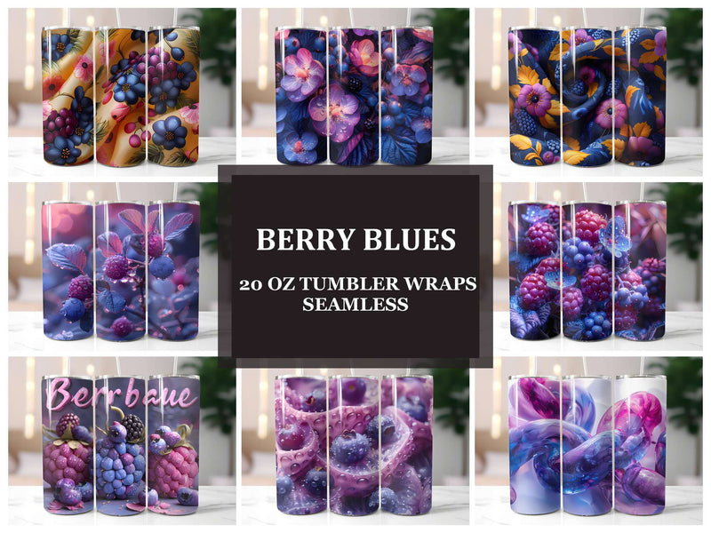 Berry Blues 3 Tumbler Wrap - CraftNest - Digital Crafting and Art