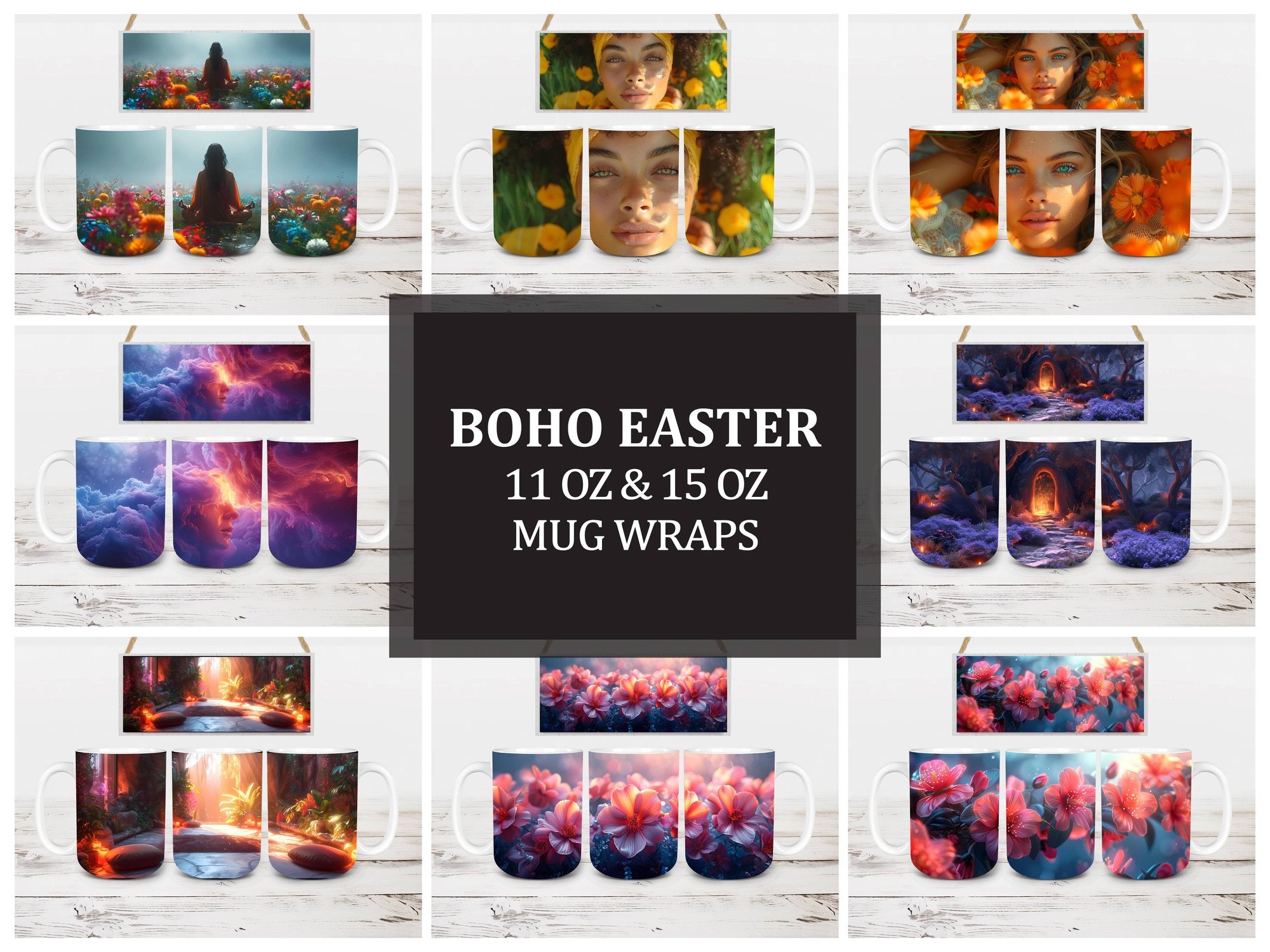Boho Easter 6 Mug Wrap - CraftNest