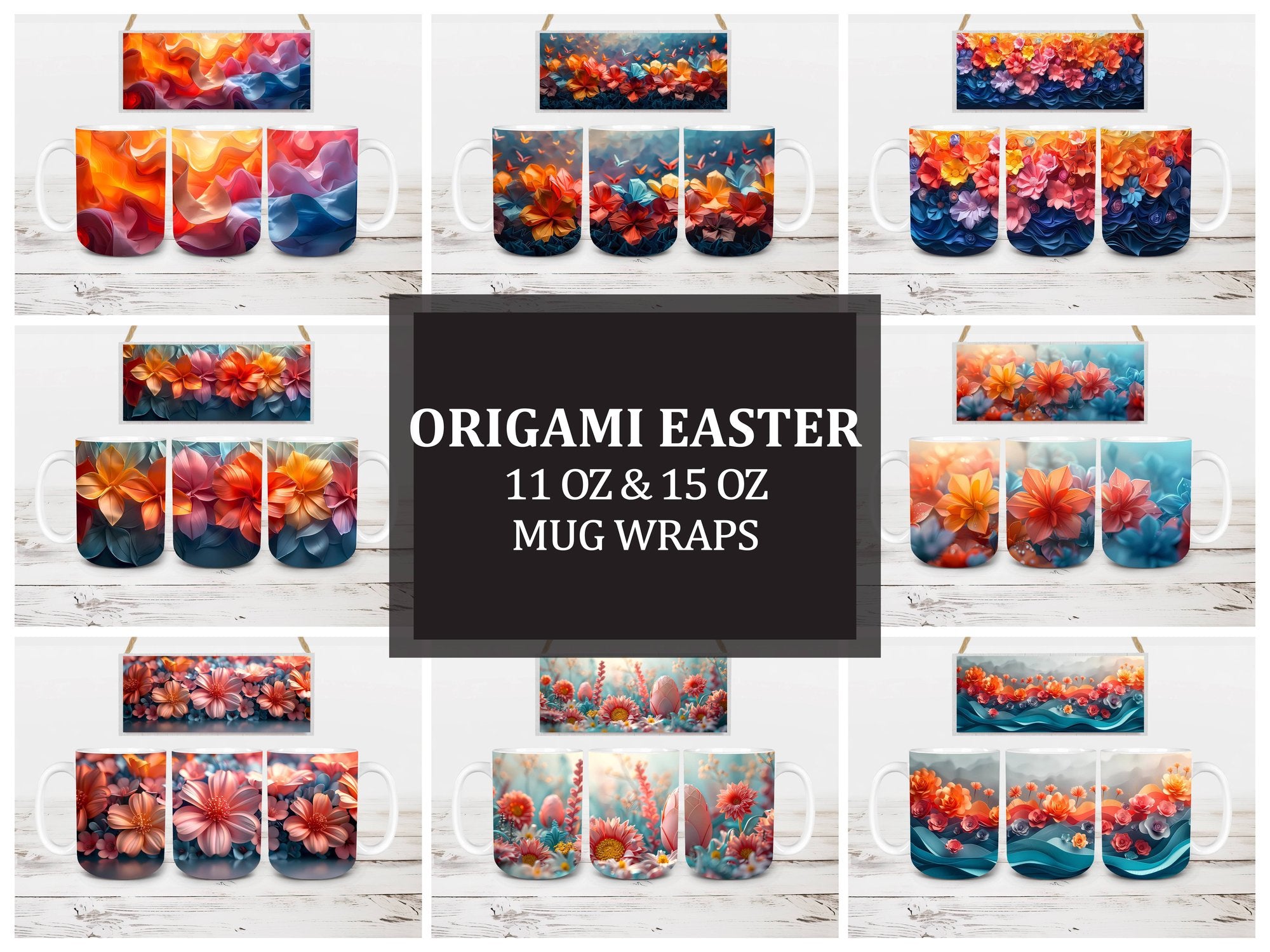 Origami Easter 6 Mug Wrap - CraftNest