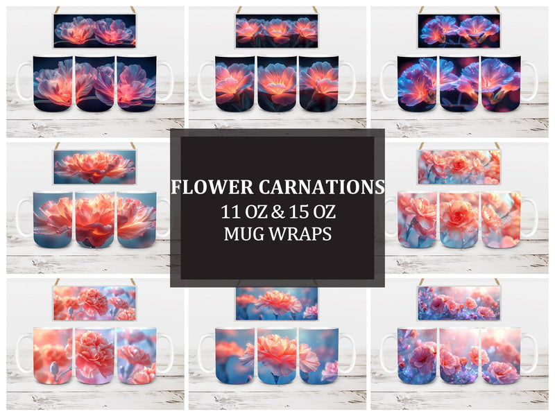 Flower Carnations 5 Mug Wrap - CraftNest