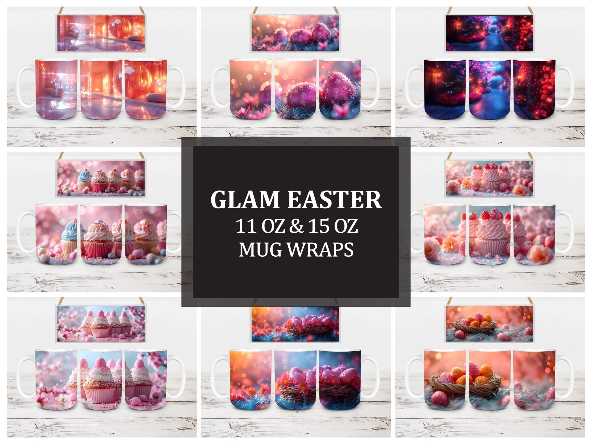 Glam Easter 3 Mug Wrap - CraftNest