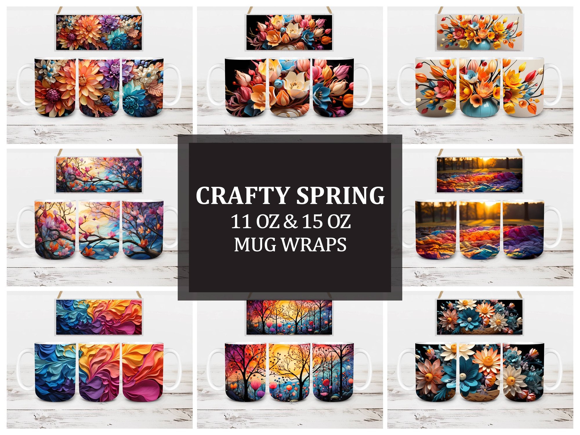 Crafty Spring 3 Mug Wrap - CraftNest